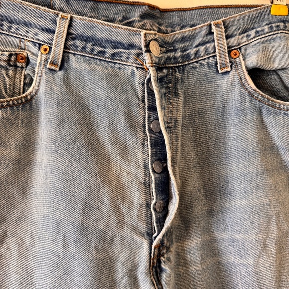 Levis 501xx 36 x 34 Button Fly Made in Mexico Mens Jeans WPL 423 Blue Fade VTG - Picture 3 of 9